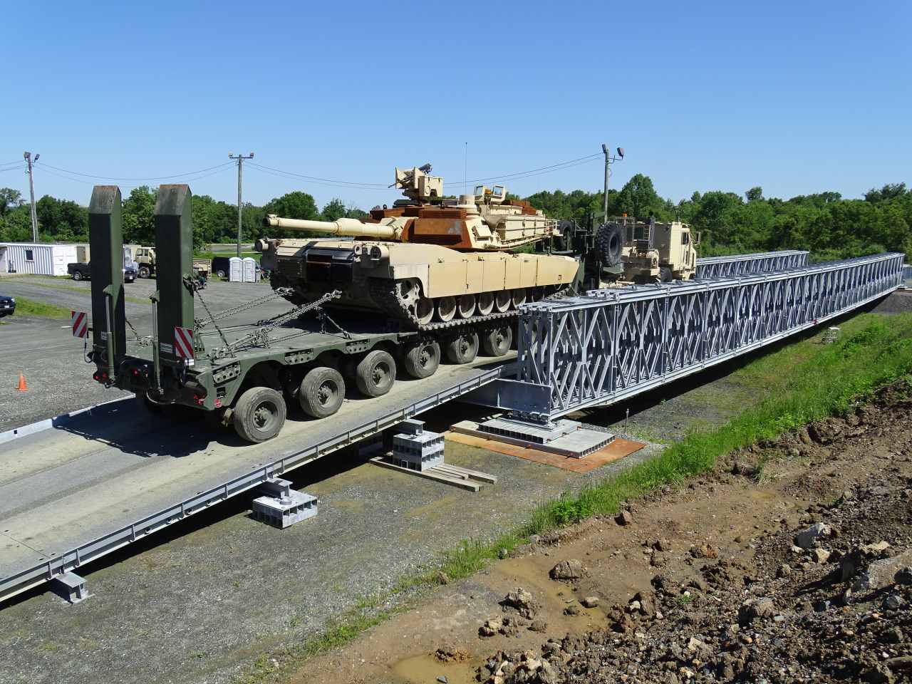 Photo: M1 Abrams crossing a dry gap bridge. Credit: Acrow Corporation of America
