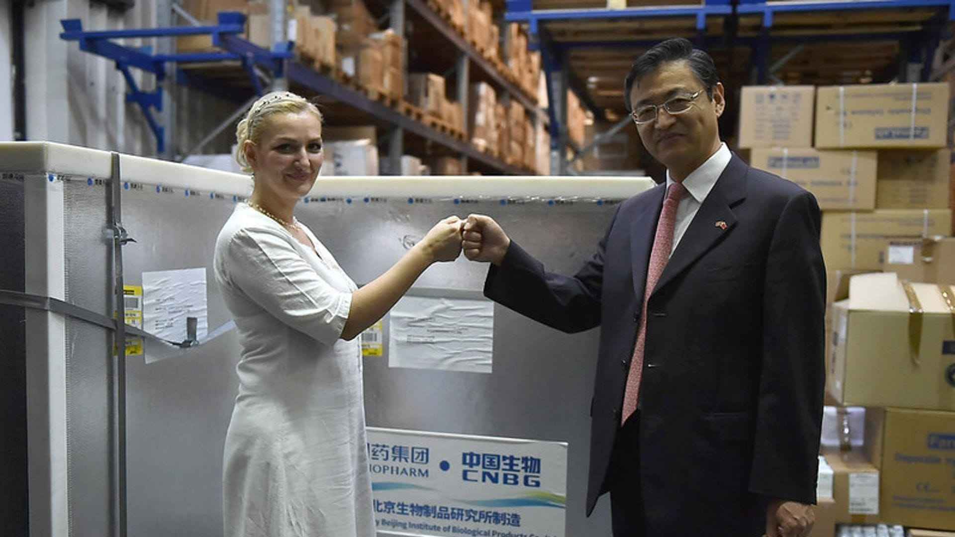 Photo: Montenegrin Minister of Health Jelena Borovinić Bojović and the Ambassador Extraordinary and Plenipotentiary of the People's Republic of China to Montenegro, H.E. Liu Jin welcome 200,000 Sinopharm vaccines in Montenegro.