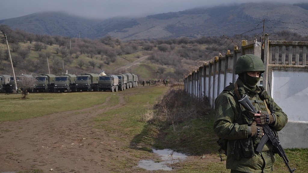 Image: Military base at Perevalne during the 2014 Crimean crisis. Credit: Anton Holoborodko.