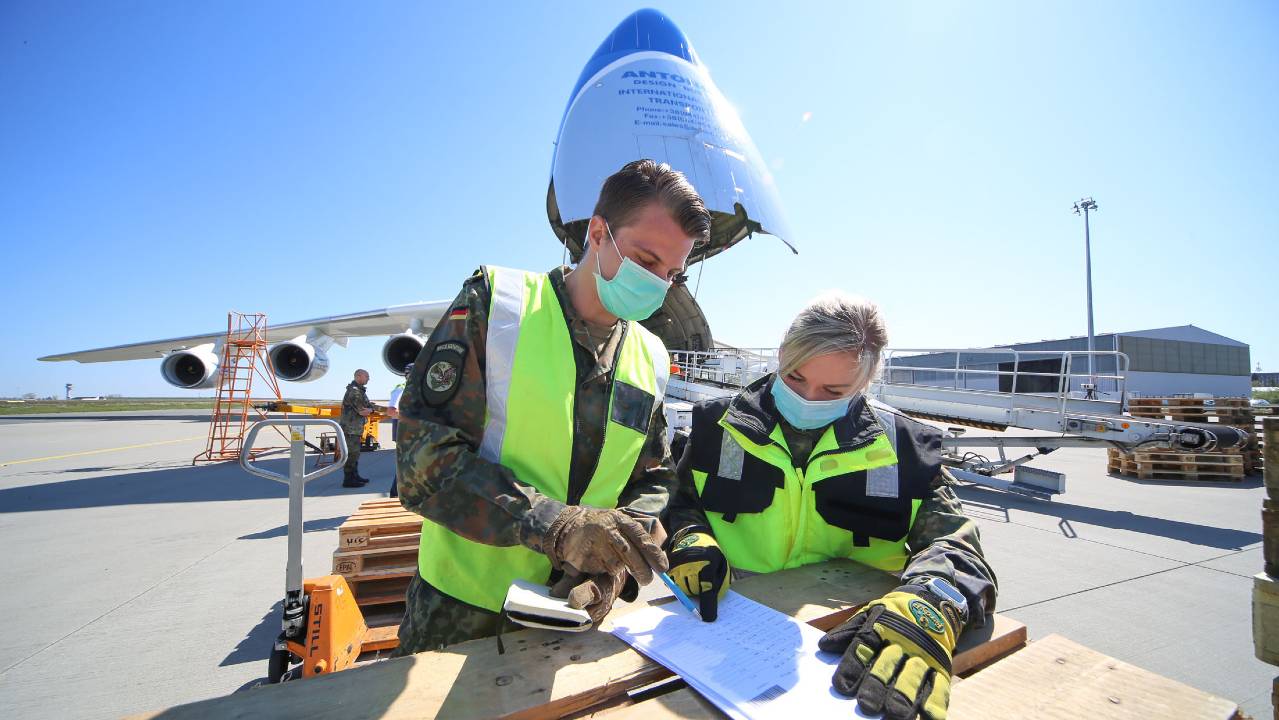 Photo: The largest plane in the world brings face masks to Germany, 27 April 2020. Credit: NATO