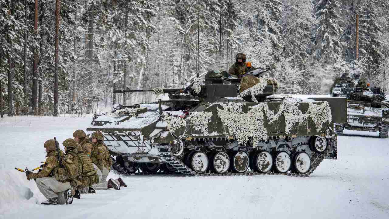 Photo: Winter exercise for the enhanced Forward Presence (eFP) Battlegroup in Estonia. Credit: NATO