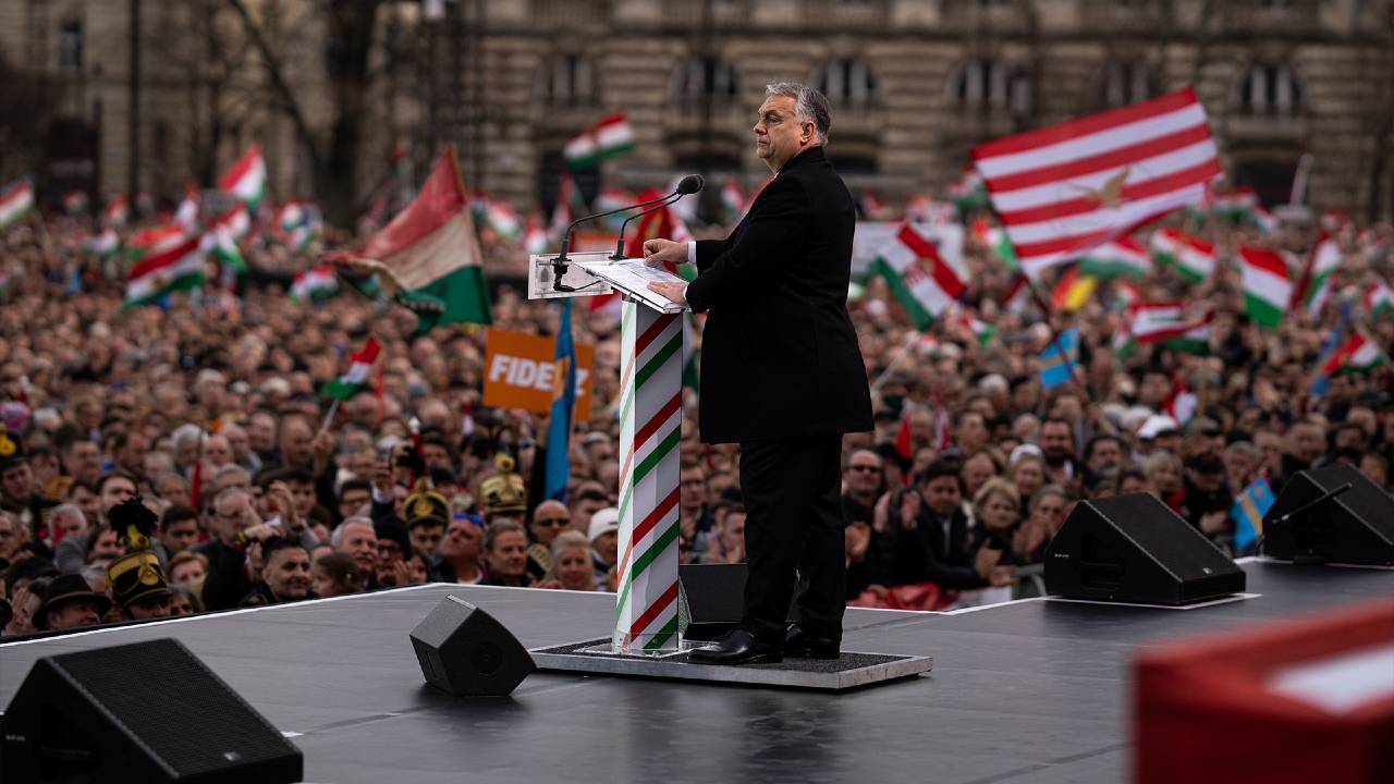 Photo: Viktor Orbán holds a final rally before the Hungarian election. Credit: Orbán Viktor via Facebook.