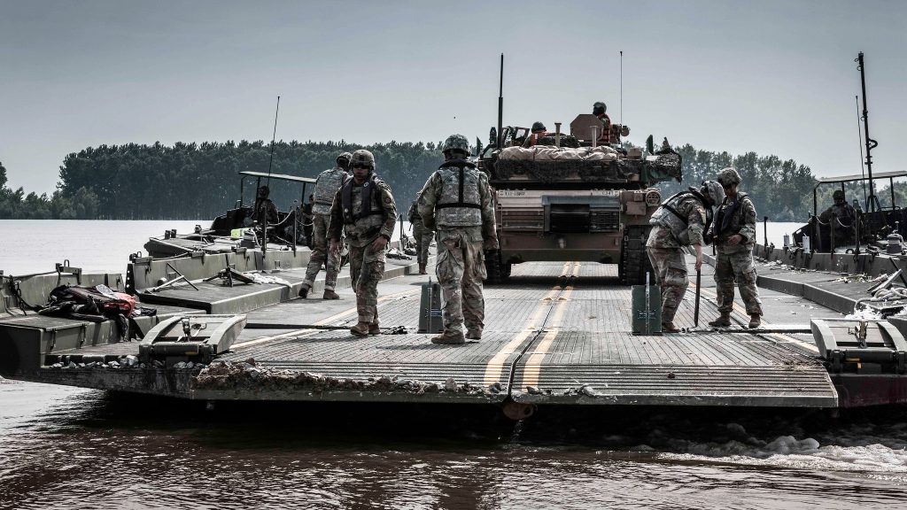 Photo: A US Army M1 Abrams tank is transported across the Danube River in Romania during Exercise Saber Guardian 2019. The exercise includes more than 8,000 soldiers from six NATO Allied and partner nations. It's co-led by Romanian Land Forces and US Army Europe. Credit: NATO