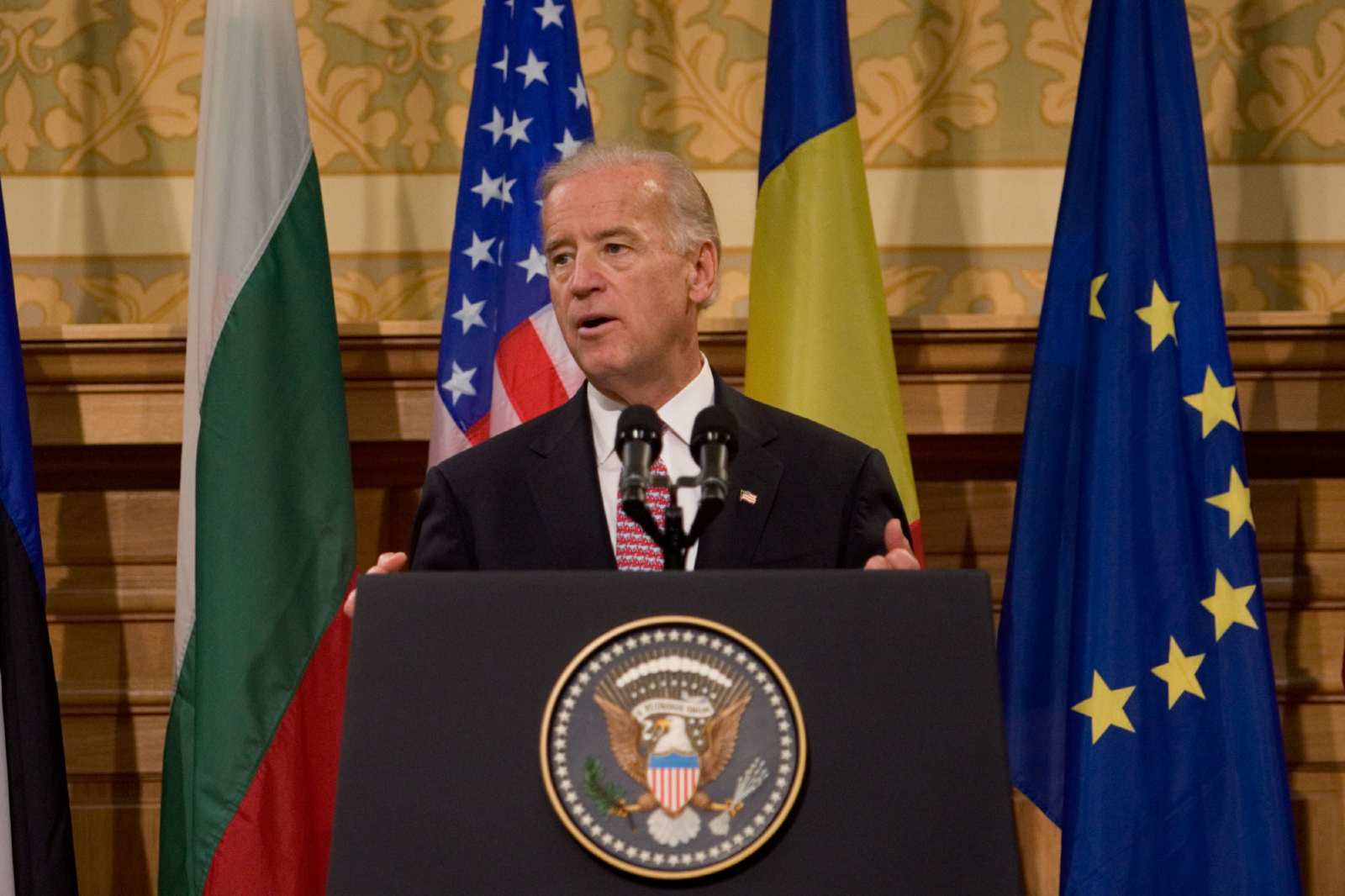 Photo: Vice President Joe Biden speaks at the Central University Library Bucharest, in Bucharest, Romania. October 22, 2009. Credit: Official White House Photo by David Lienemann/Obama White House Archives