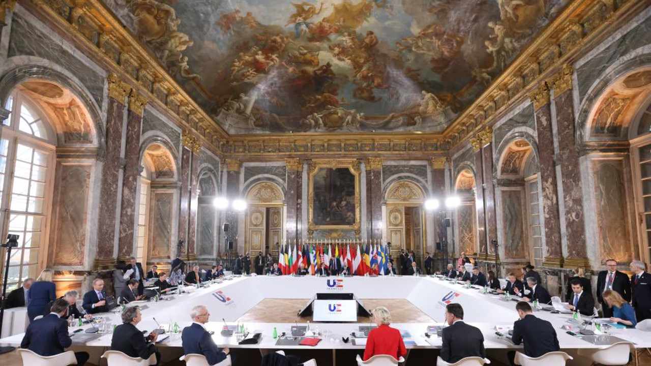 Photo: EU Council Meeting at Versailles on March 10. Credit. Twitt