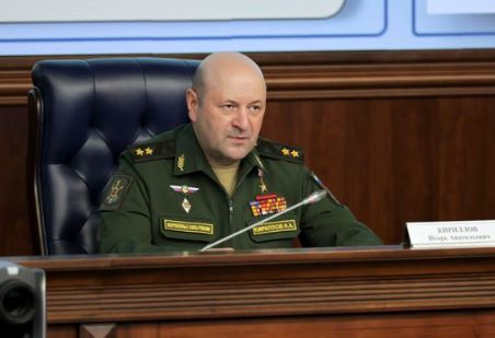 Photo: Briefing on radiation security threats by the chief of nuclear, biological and chemical protection troops Lieutenant General Igor Kirillov. Credit: MoD Russia via Telegram. https://t.me/mod_russia_en/4684