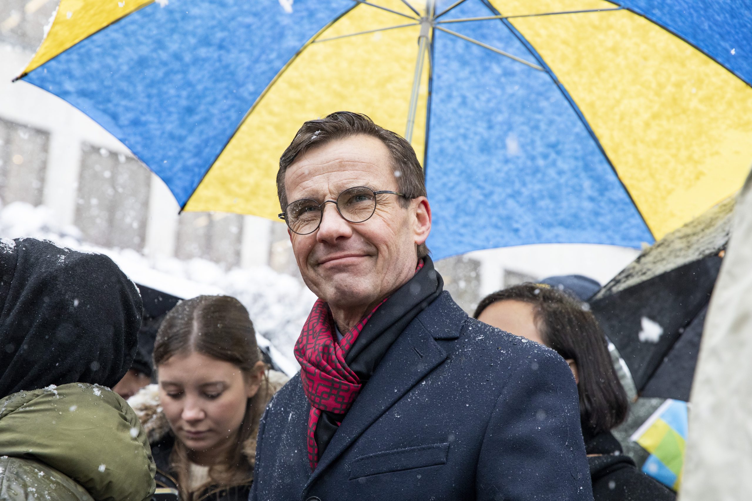 Photo: Sweden's Prime Minister Ulf Kristersson speaks at the Monday Movement's demonstration in support of Ukraine. Credit: Ninni Andersson/Swedish Government Office