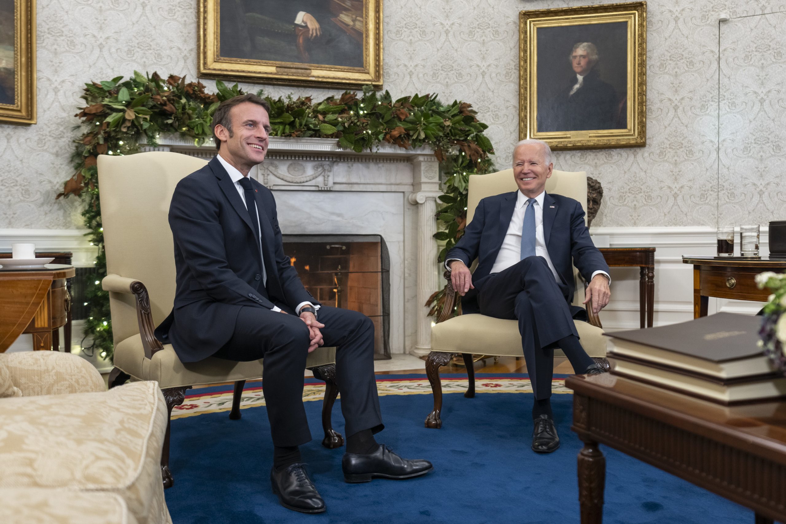 Photo: US President Joe Biden and French President Emmanuel Macron meet at the White House in Washington DC. Credit: @POTUS https://twitter.com/POTUS/status/1598504733056155648