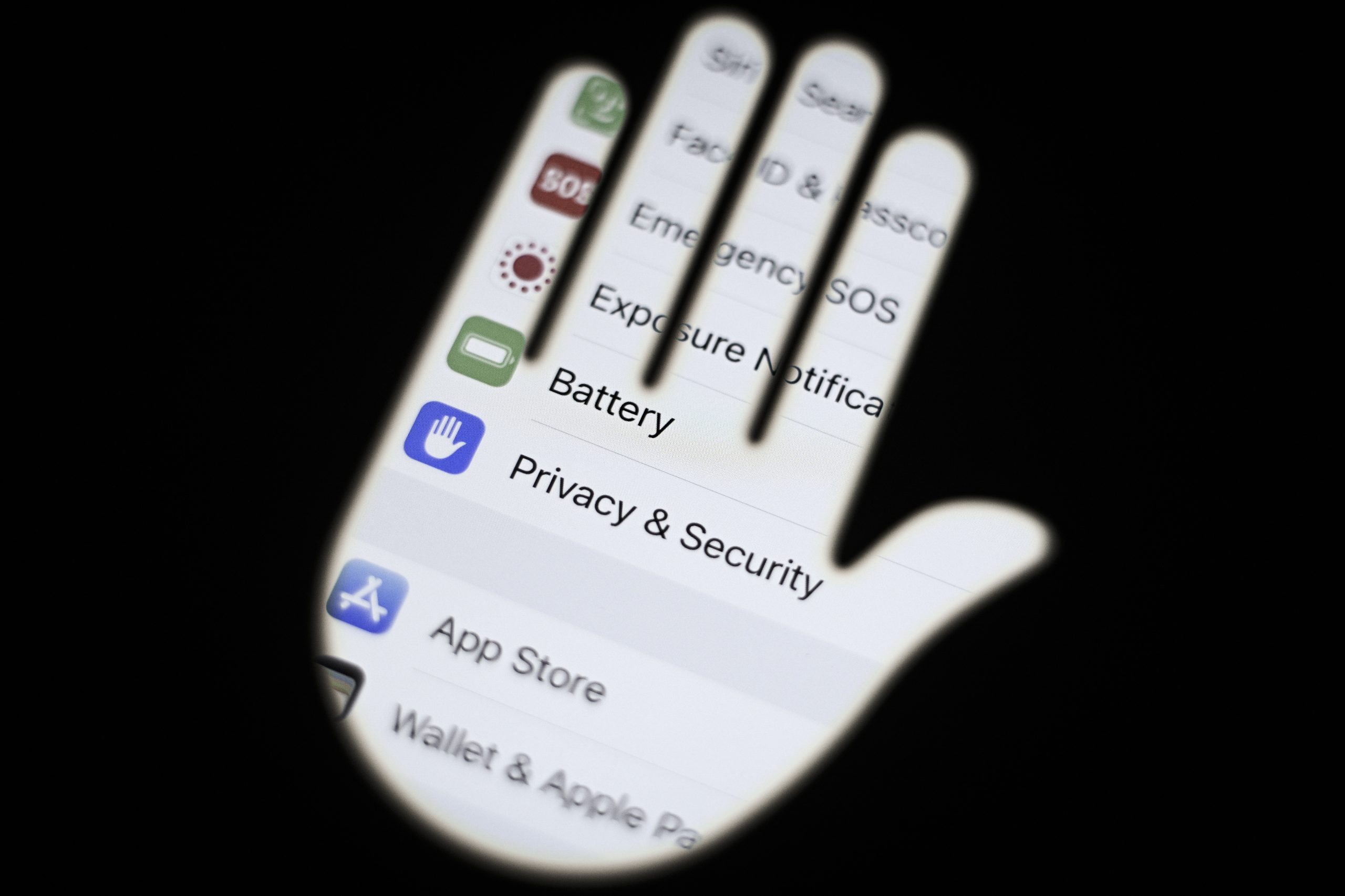 Photo: An iPhone with privacy and security settings is seen in this photo illustration in Warsaw, Poland on 05 January, 2022. CNIL, the French data protection authority has fined Apple EUR 8 million for harvesting iPhone user's data for advertisement targeting without consent. Credit: Jaap Arriens/NurPhoto